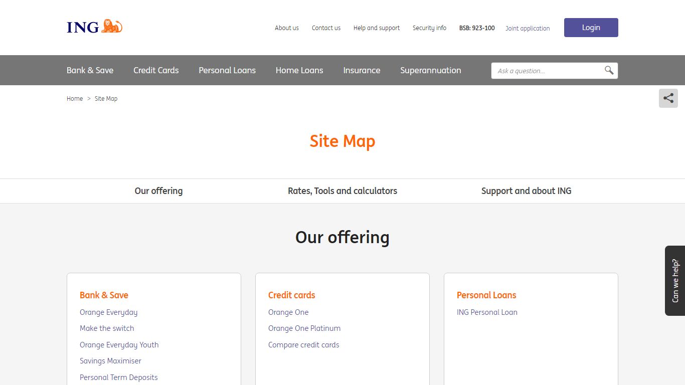 Site Map - ING